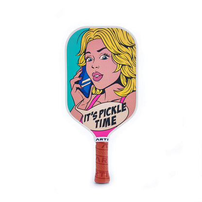 ARTI 16mm T700 Carbon Fiber Kristen & Kristy "IT'S PICKLE TIME" Pickleball Paddle - USA Pickleball Approved