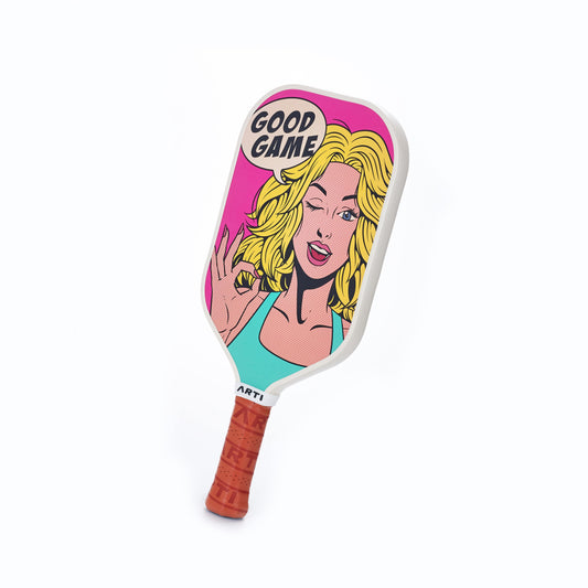 ARTI 16mm T700 Carbon Fiber Kristen & Kristy "GOOD GAME" Pickleball Paddle - USA Pickleball Approved
