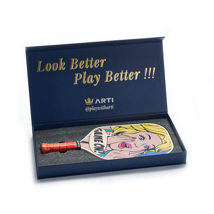 ARTI 16mm T700 Carbon Fiber Kristen & Kristy "GAME ON" Pickleball Paddle - USA Pickleball Approved